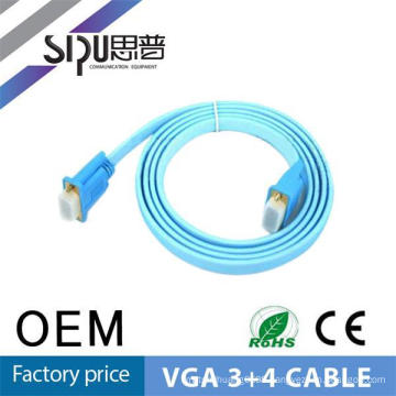 SIPU high quality flat m/f 3+4 parallel to vga cable db15 male to female